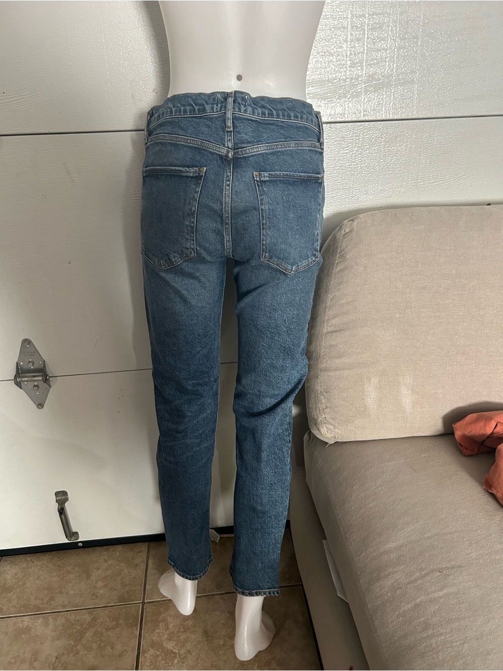 Agolde Dark Blue Cropped High-Rise Jeans - Picture 4 of 7